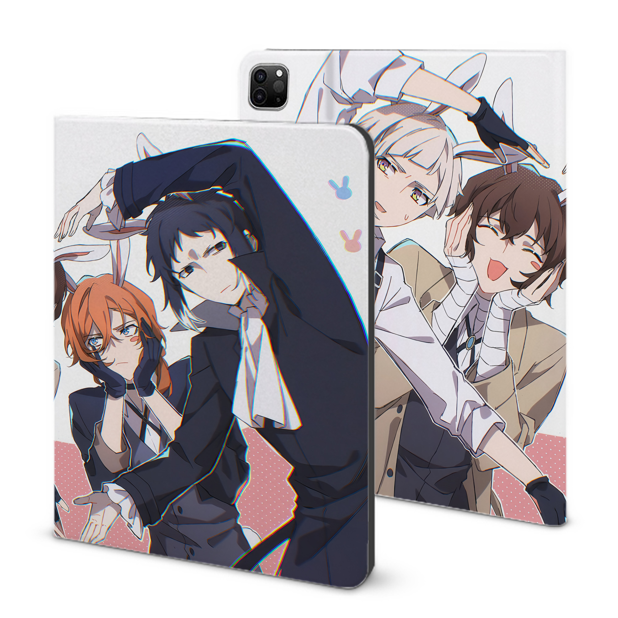 （画像用） 文豪ストレイドッグス Bungo Stray Dogs IPad ケース ブック型 PUレザー TPU 耐衝撃 軽量 薄型 ペン収納なし 全面保護 IPad 各モデル対応